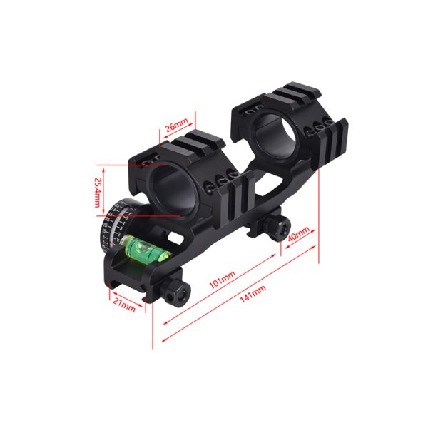 22mm Width Dual Ring Scope Mount with Bubble Level and Angle Indicator Center Height 21mm