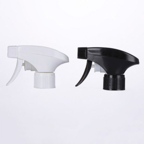 Double Wall Black And White 28 / 410 Plastic Trigger Sprayer For Cleaning
