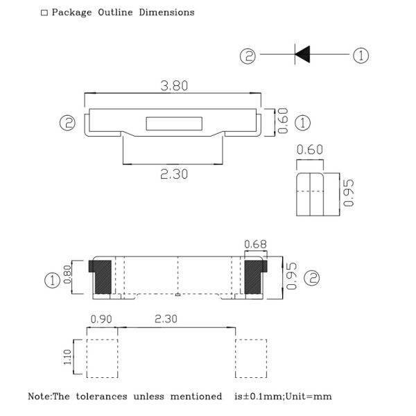 Small size Side View SMD LED 020 white light Multiscene For TV Backlight