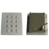 RS232 interface dustproof industrial flat key ATM metal keypad 12 key for sale