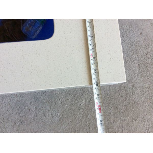 Solid Surface White Quartz Bathroom Vanity Tops With Granite Top / Sink