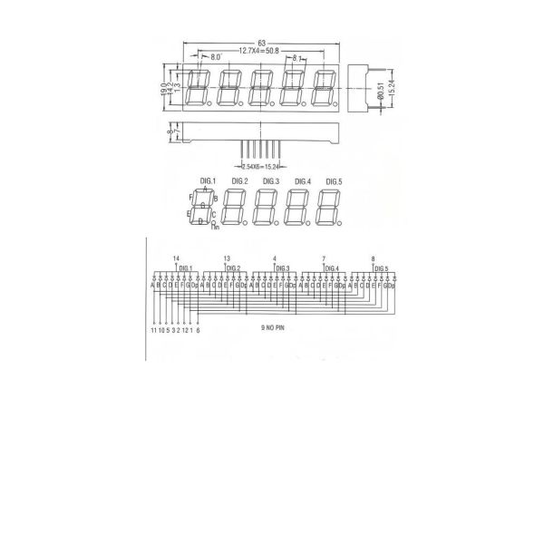 0.56 Inch 5 digit LED Seven Segment Display