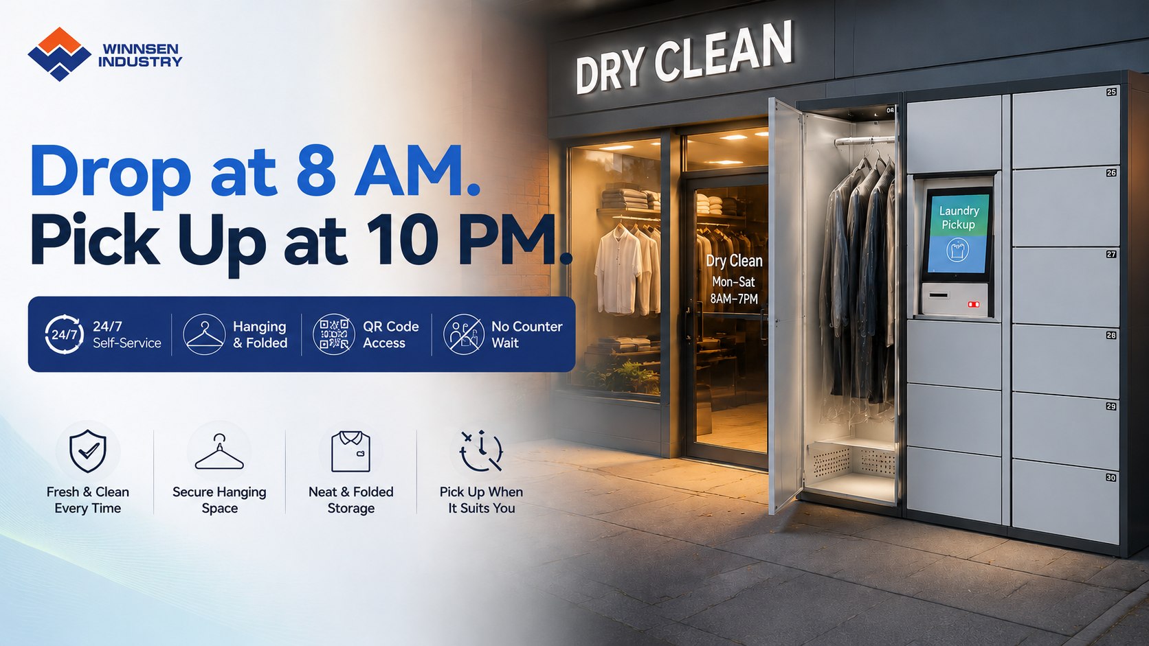 Winnsen Smart Laundry Locker with 15.6" Android Touchscreen, Cloud Remote Management, and Customizable Compartments
