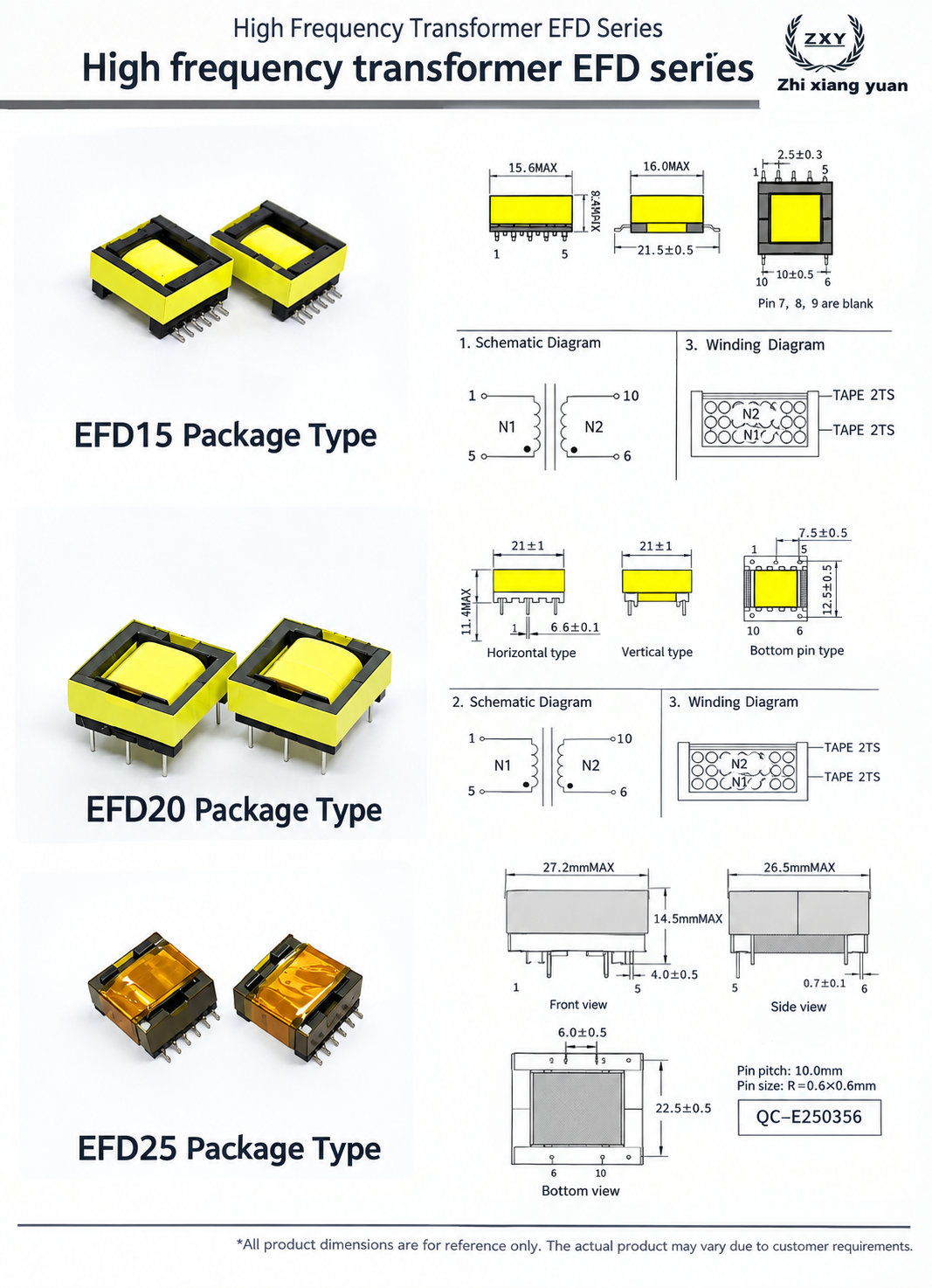 EFD20 High Frequency Transformer application schematic