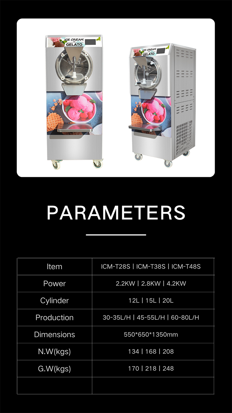 China Supplier Prices Making Machine Ice Cream Machine Professional Small Hard Ice Cream Maker Brazilian Acai Freezer