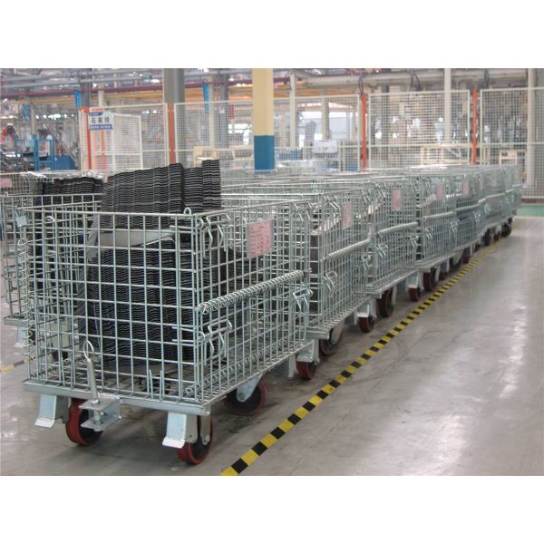 Nestable Stackable Steel Q235 Wire Mesh Container For Supermarket Storage