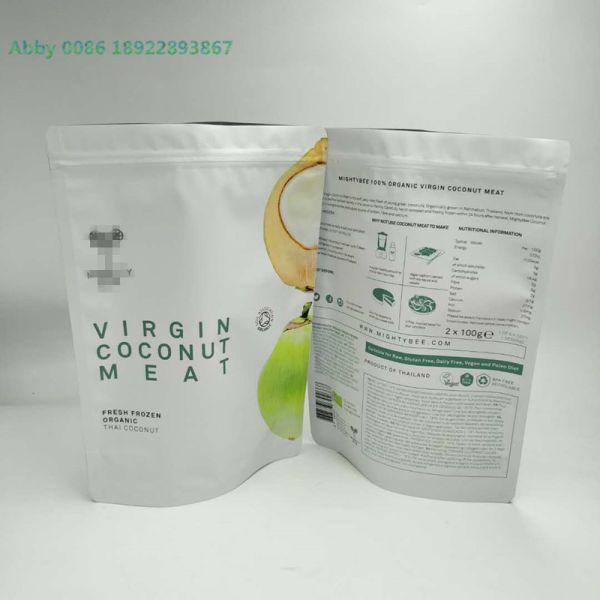 Transparent Window Plastic Pouches Packaging For Coconut Sugar Sachet