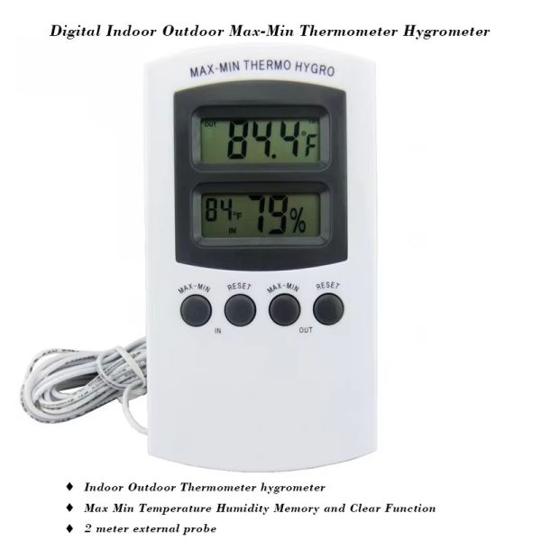 DTH-16 Household Digital Thermometer Digital Min-Max Hygrometer Indoor Thermometer