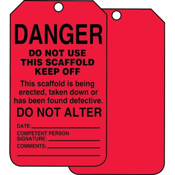 Scaffolding Safety Tag Polyester Waterproof Durable Lockout Tag