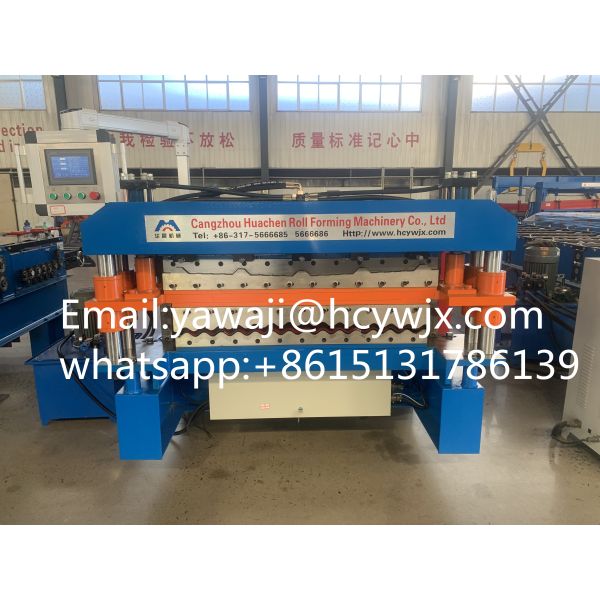 Effective Fast Speed Double Deck Roll Forming Machine With 45 Steel Rollers