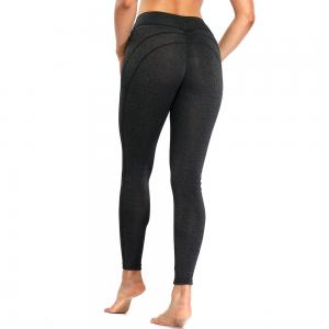 China Black Tight Yoga Pants For Ladies Nine Point Womens Fitness Leggings on sale