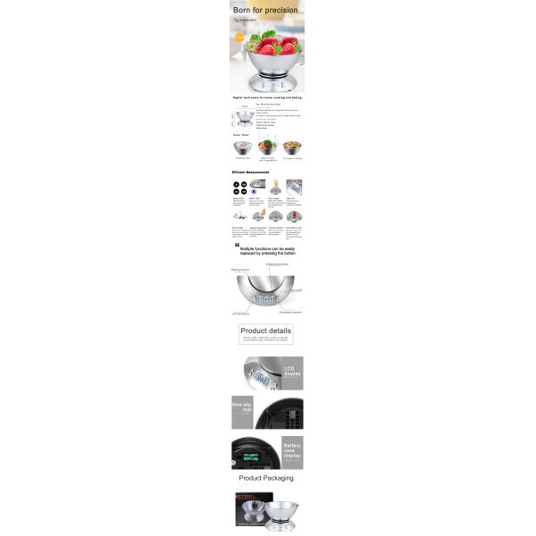 Stainless Steel Food Scale Digital Nutrition Cake Kitchen tools Kitchen Scale