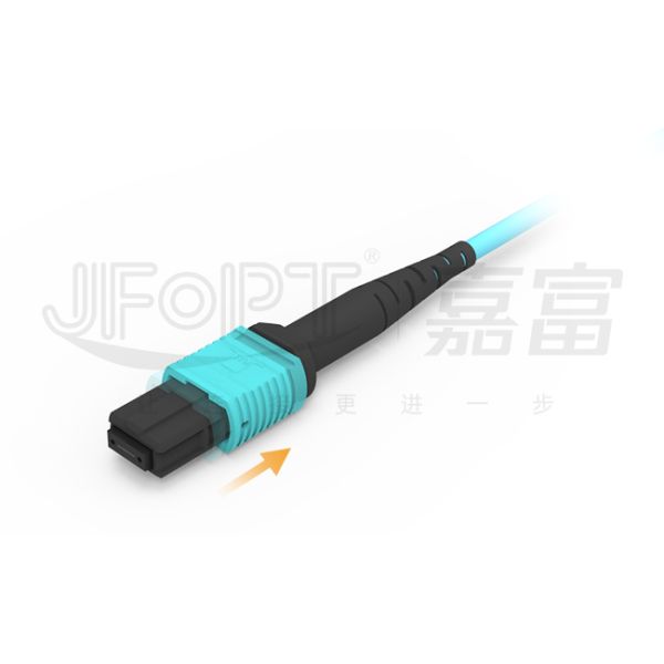 12 Core MPO Trunk Cable Multimode 50/125 3.0mm LSZH Aqua B Polarity Patch Cord