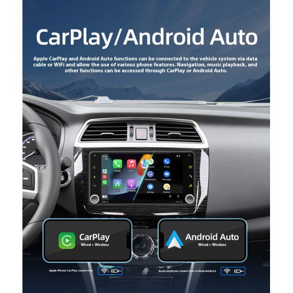 Creatall 7-Inch Android Car GPS Navigation Dashboard All-In-One Central Car for DVD Wireless BT CarPlay Exclusive for Touch