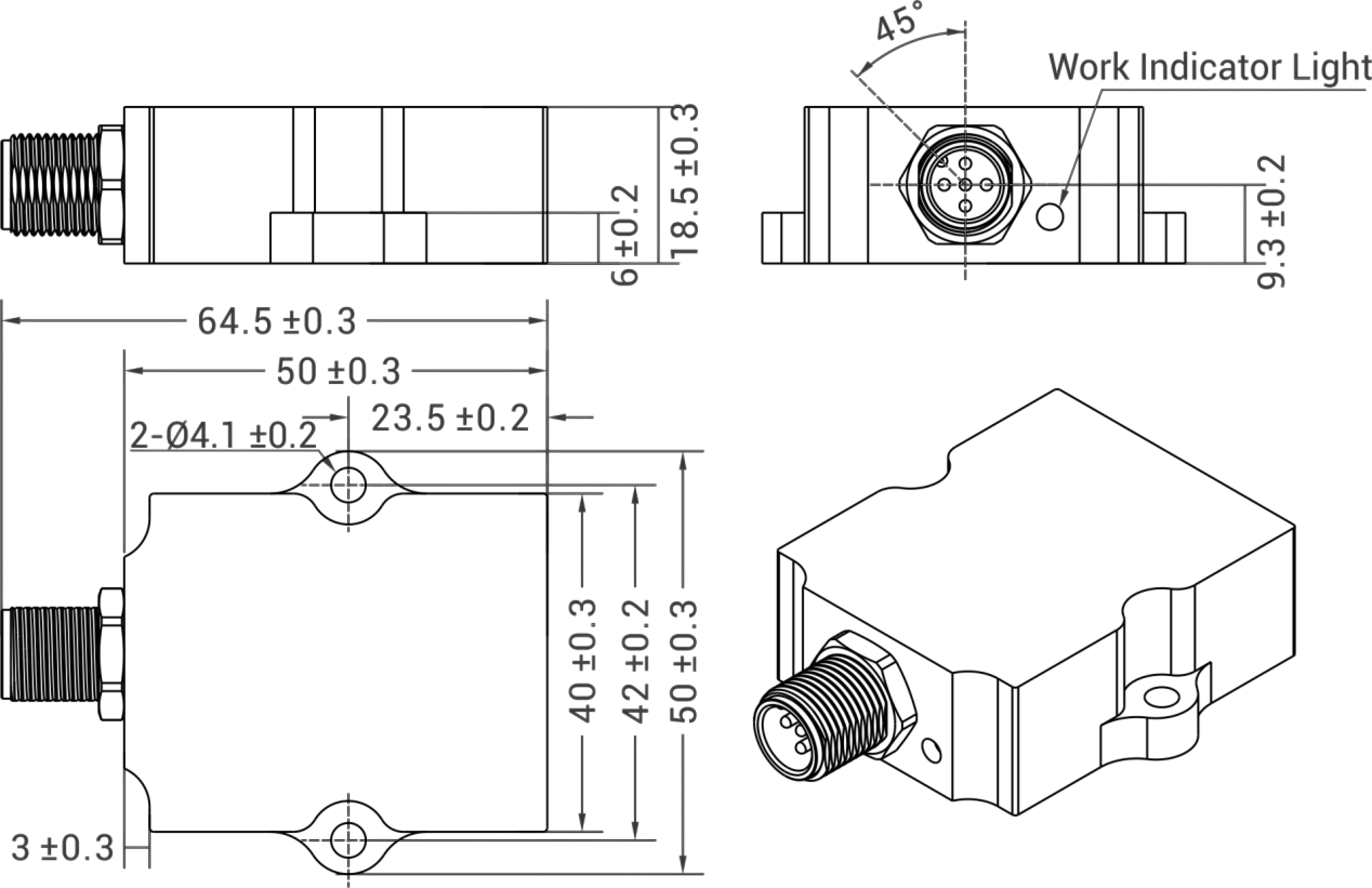 LTS6 Current Output Angle Tilt Sensor For Construction Hoisting Equipment