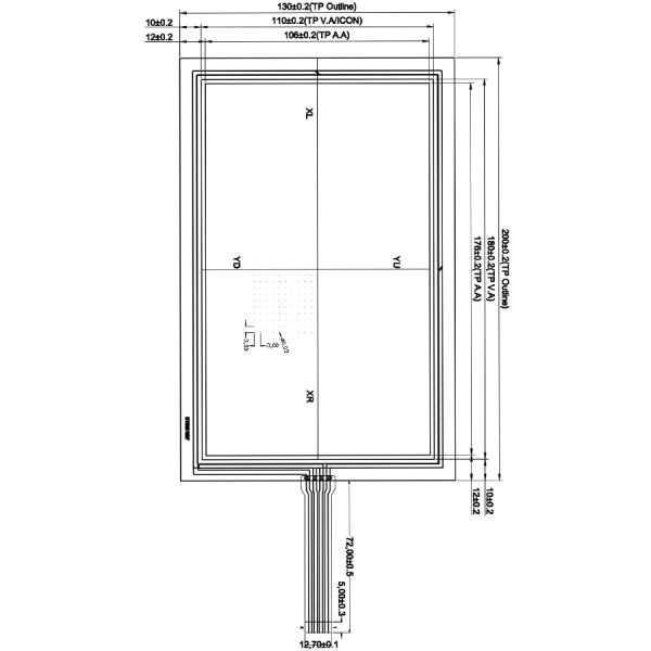 8.3" Large Industrial Touch Screen Panel Resistive Analogue 3H Hardness
