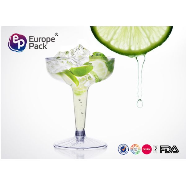 Customised Recyclable Plastic Champagne Goblets , Unbreakable Champagne Glasses