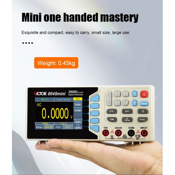 VICTOR 8045mini mini size Table Top Multimeter 30000 Counts DMM bench type multimeter with colorful display