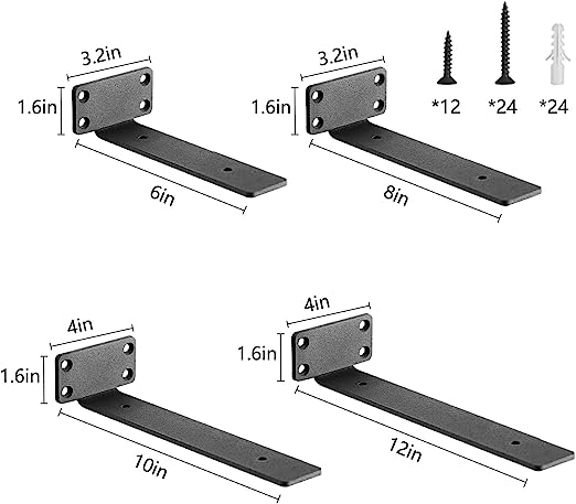 Wall Mounted Floating Shelf Bracket for Shelves Flexible and Durable Functionality