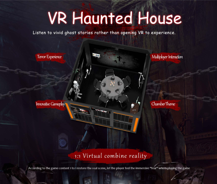 Multiplayer Standing Up 9D VR Arena Haunted House Platform / Virtual Reality Simulator Game Machine