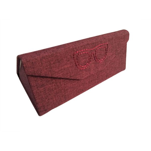 Fabric Folding Eyeglass Case With Customized Color Logo Printing