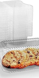 Disposable Plastic Hinged Loaf Containers - Durable Small Hoagie Container - Perfect For Hoagies, Fruits, Salad
