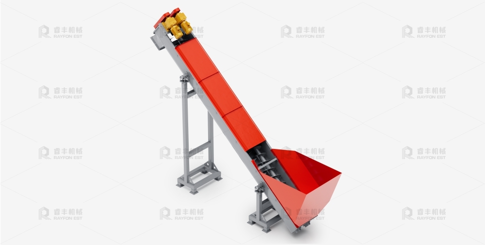 Double Screw Automatic Feeding Machine Forced Feeder Safety For Plastic Recycling