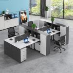 China Black and White Office Furniture Staff Table Office Desks Work station With Drawer for sale