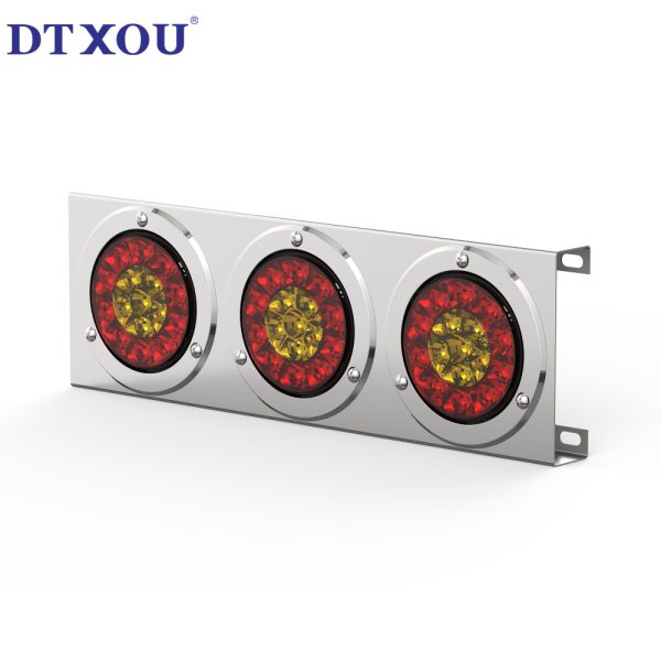 LED Tail Light Box for Truck Trailers Universal Fitment 3 Rectangular Light Assembly