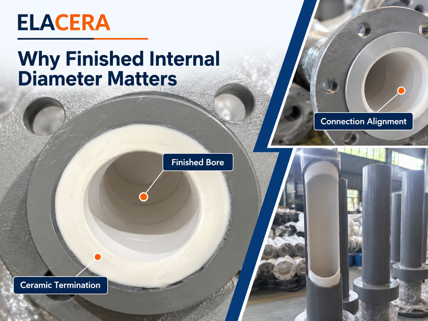 Ceramic Ring Lined Steel Pipe for Fly Ash Conveying