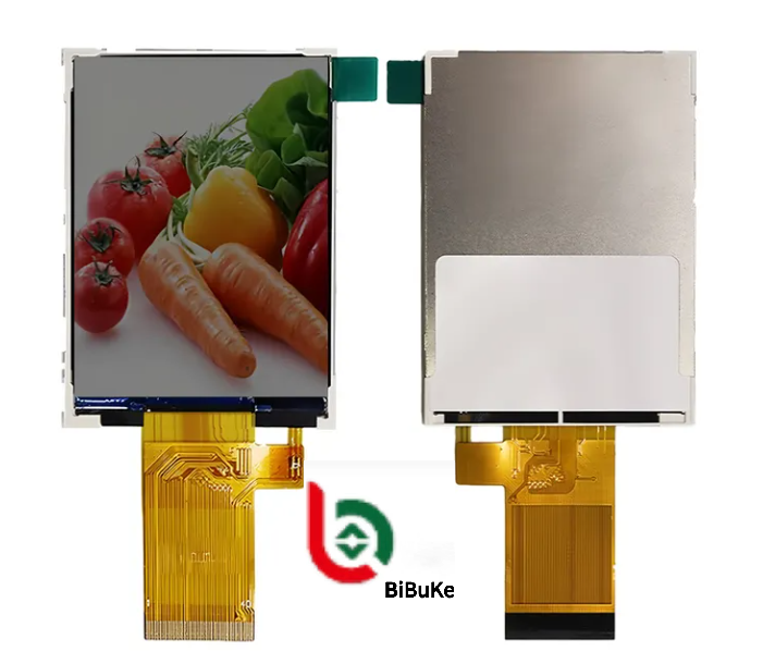 2.8-inch TFT LCD display module side profile and connector details
