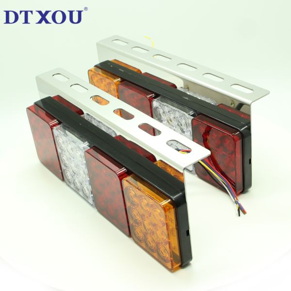 4-hole LED truck tail light Rear Tail Stop Light Indicator Lamp E-mark For Trailer Truck Utes Caravan Lorry Van