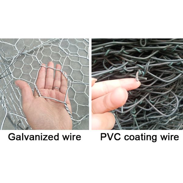 Galvanized 2x1x1m Gabion Wire Mesh Box 80x100mm Hexagonal
