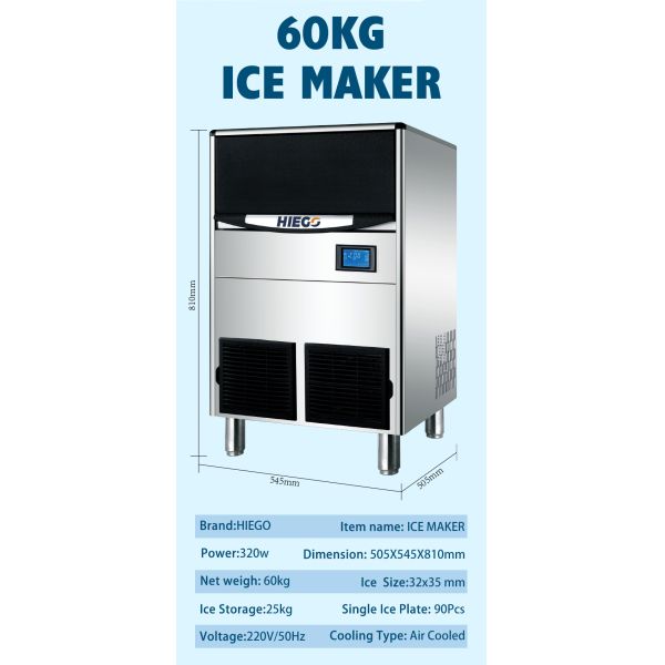 150lb Crescent Ice Machine Ice , Cube Commercial Ice Maker With Bin 70lb