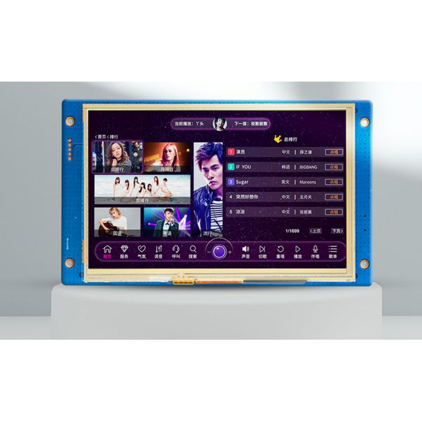 7 Inch TFT LCD Modules With RTP 800×480 Resolution RGB Interface 300c/D Uart Tft Display