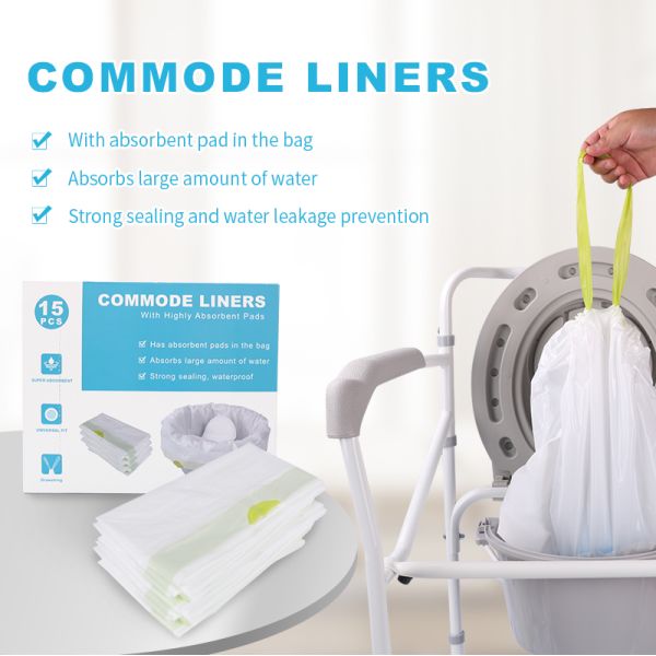 LDPE Plastic Disposable Commode Liners For Bedside Portable Toilet Chair