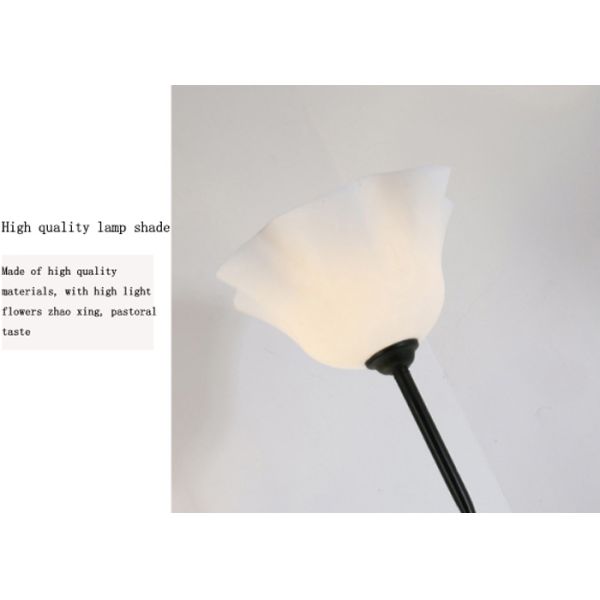 Electroplate Floor Standing LED Lamp Column Shape Wooden Base Easy Installation