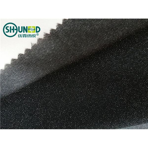 Garment Suits Plain Weave Fusible Woven Interlining Polyester Light Weight