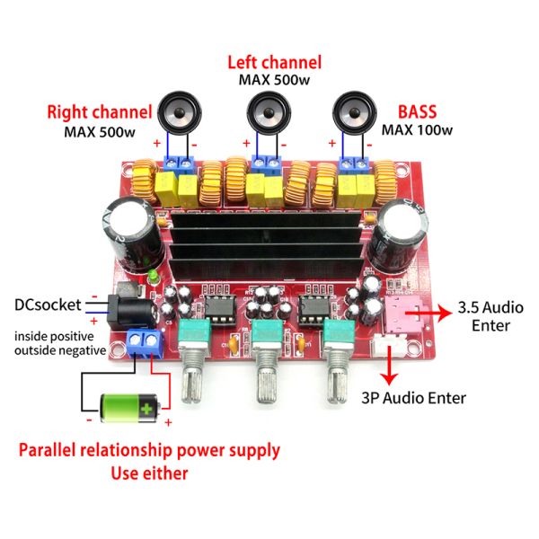 CA-3116P 2*50W+100W Digital Amplifier Board High-Performance Linear Audio Amplifier Module with Dual Channel