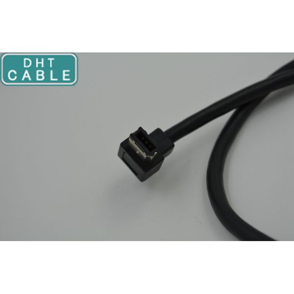 Thumbscrew Locking Machine Vision Cables Firewire 1394B 9 Pin Right Angle To 1394A 6 Pin