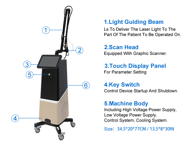Advanced Four Treatment Modes Co2 Fractional Laser Machine Effective Stretch Marks Removal