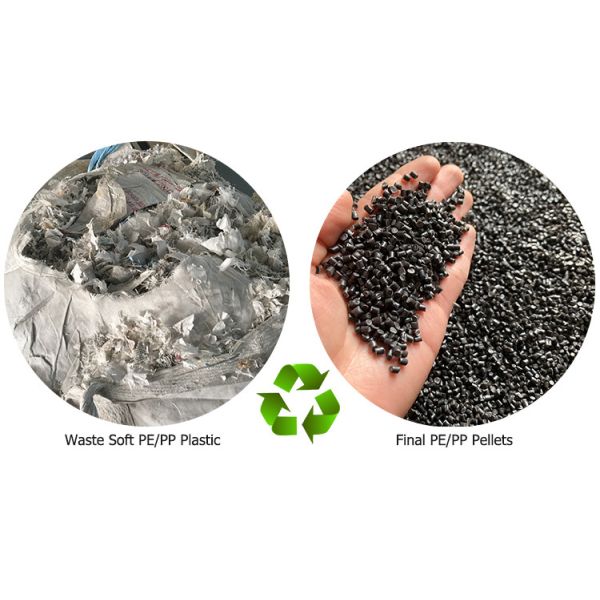 Plastic Recycled Hdpe Pe Film Granules Making Granulator Machine