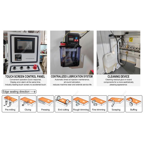 Min.80mm Panel Width Woodworking Automatic Edge Banding Machine with Pre Milling PM50F
