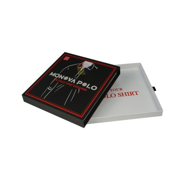 Custom logo Drawer Slide Closure Black Gift Scarf Packaging Box Paper Rigid Cardboard