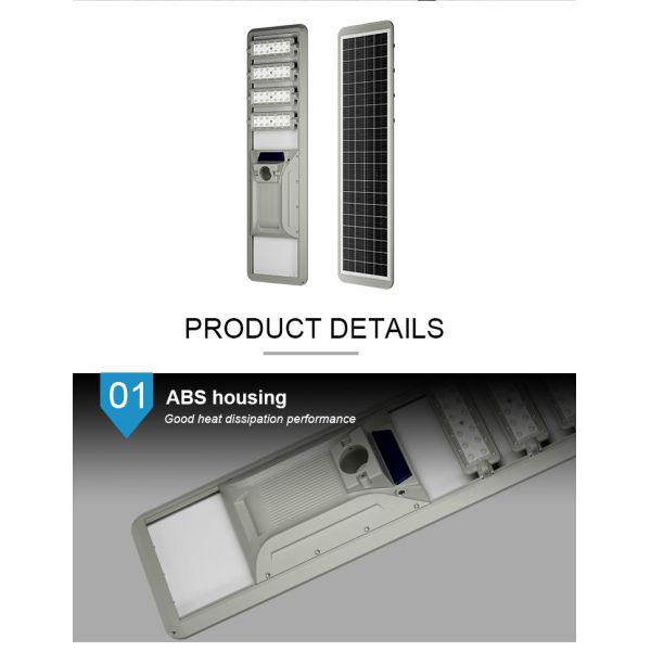 TR-VS The solar integrated street lamp has an adjustable light Angle, high lumen brightness, ip65 water resistance and is not easy to be damaged,can