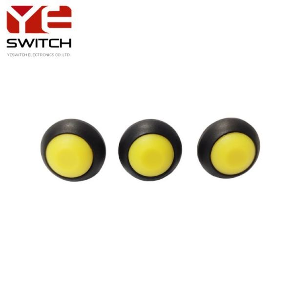 Yeswitch 12mm IP67 Automotive Push Button Switch with Yellow Cap