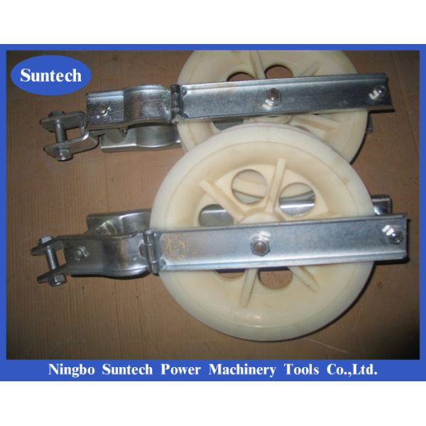 Single Nylon Wheel Conductor Pulley Stringing Blocks For Transmission Line