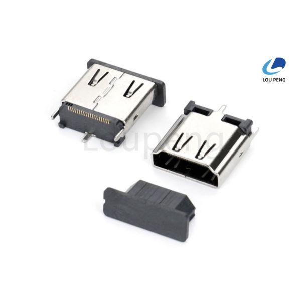 Black HDMI Video Audio Connector Including Insertion Cycle Maximum 10000 Built to Withstand Frequent Connection Cycles