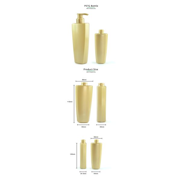 160ml 500ml Empty Plastic PETG Custom Shampoo Bottle Sets For Lotion