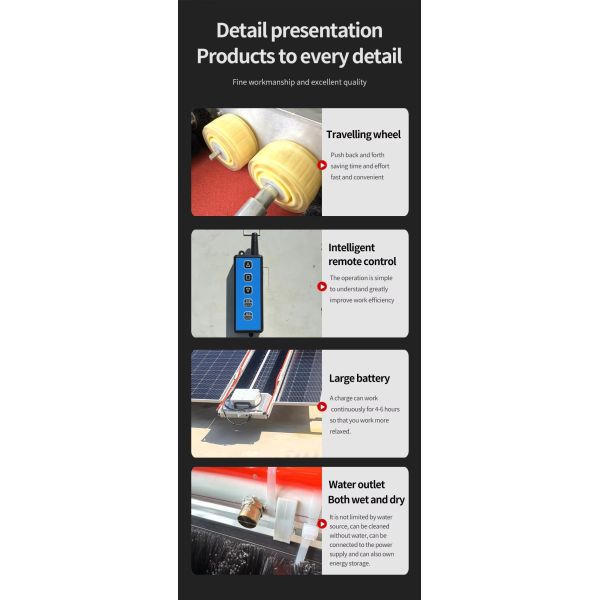 Solar Panel Auto Cleaning Solar Cleaning Panel Brushes Robot Solar Panel Cleaning